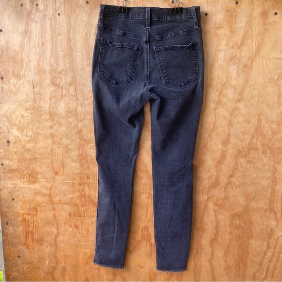 Madewell Berkeley 10” High Rise Skinny Black Jean Exposed Button Fly Raw Hem - Picture 3 of 15